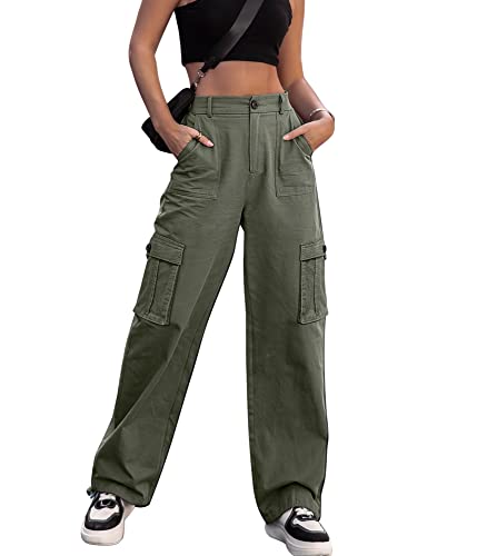 Dordanity Y2K Cargohose für Damen - High Waist Hose mit weitem Bein und 6 Taschen - erhältlich in den Größen...