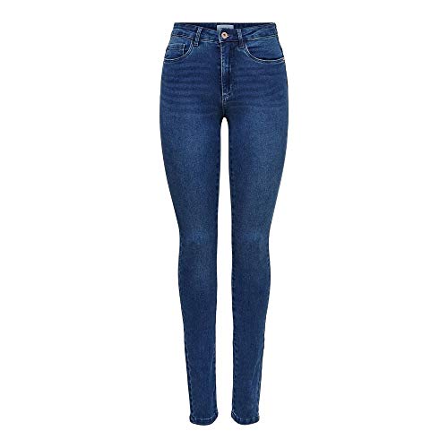 ONLY Damen Onlroyal skinny met hoge taille Jeans, Medium Blue Denim, L / 32 EU